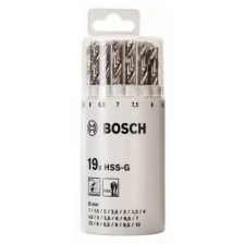 Набор сверл Bosch HSS-G 1-10mm по металлу 19шт 2607018361