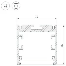 Профиль SL-ARC-3535-D800-A90 WHITE (630мм, дуга 1 из 4) (ARL, Алюминий)