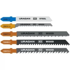 Набор полотен URAGAN, T101B, T101AO, T111C, T144D, T118A, по дереву и металлу, 5 предметов