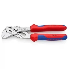 Клещи переставные - гаечный ключ KNIPEX KN-8605150, 27 мм (1"), L-150 мм, Cr-V, хромированные, 2-компонентные рукоятки