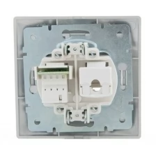 Розетка компьютерная + телефонная 2-м СП Mira RJ45 + RJ11 сер. метал. LEZARD 701-1010-143