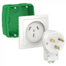 Schneider Electric Комплект силовой СП BLANCA 32А 250В монтажная коробка + розетка + вилка бел. Schneider Electric BLNSK013231