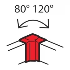 Внутренний угол 130x50мм изменяемый 80°-120° Legrand METRA 638041