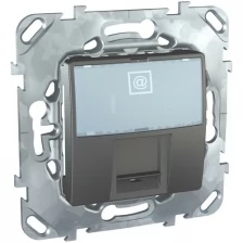 Розетка компьют., rj45, одиноч., кат. 6, с полем для надп. (графит) Unica Top Schneider Electric, MGU5.425.12ZD