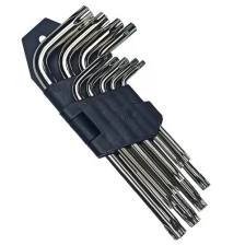 Ключ Torx, набор 9шт, 12см, стандарт, T10-Т50мм, Vertex 1631-03