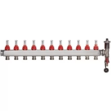 ColSys P887, 11 выходов. Входной коллектор с расходомерами, автоматическим воздухоотводчиком и дренажным шаровым краном