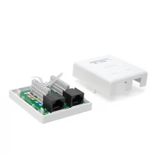 Настенная розетка Lanmaster (twt-sm2-4545-wh) 2 порта RJ-45 кат. 5е, Utp, белая