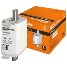 Плавкая вставка предохранителя ППНН-33, габарит 00, 10А TDM (Упаковка 3шт) SQ0713-0054