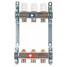 Коллекторная группа без расходомера Uni-Fitt 1"-3/4, нержавейка, 3 выхода